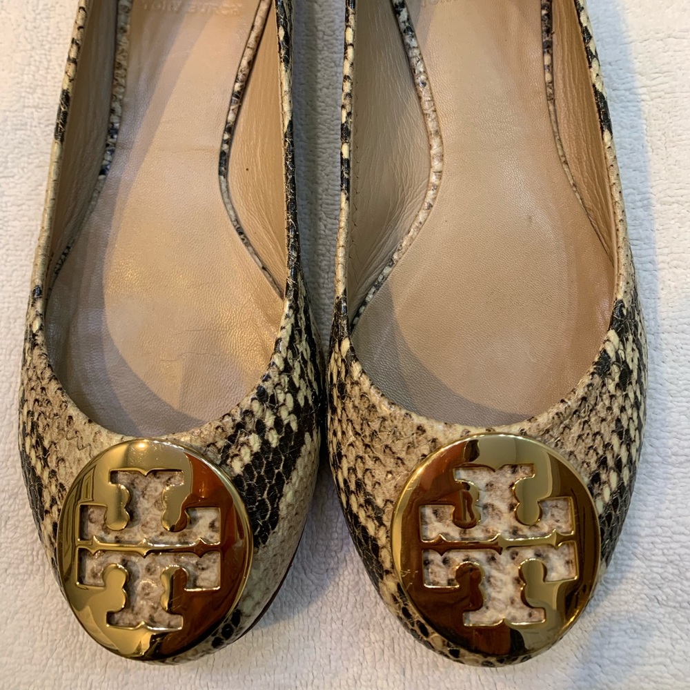 Tory Burch Reva Ballet Roccia Python print flat